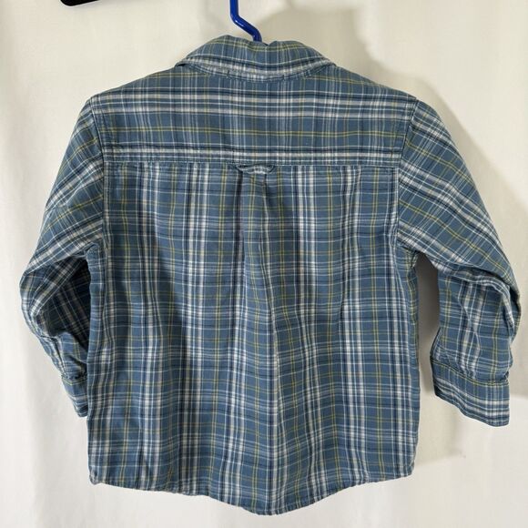 Janie & Jack Shirt Baby Boy 18 to 24 Months Blue Plaid Long Sleeve Button Up - Picture 6 of 6